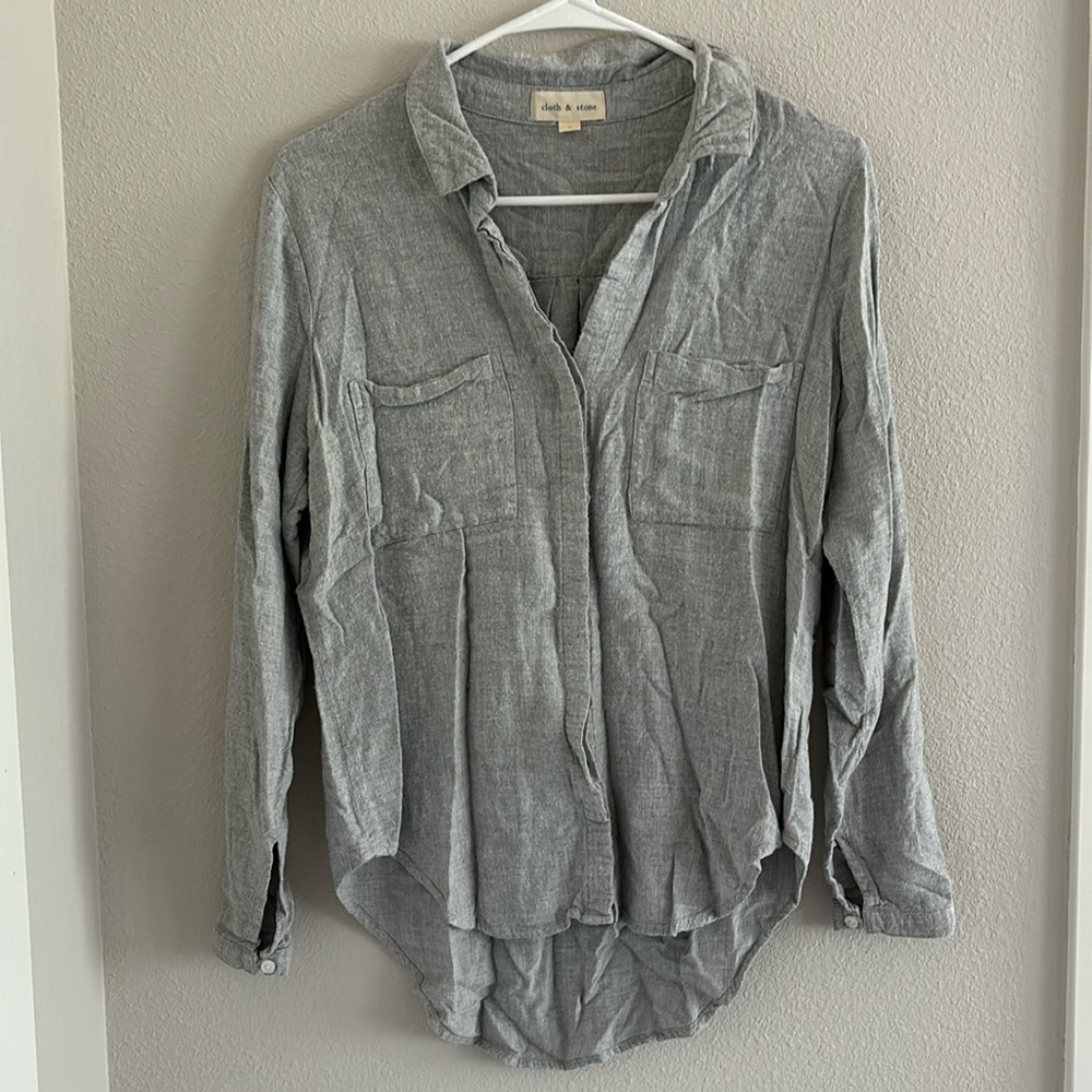 Cloth & stone button flannel shirt